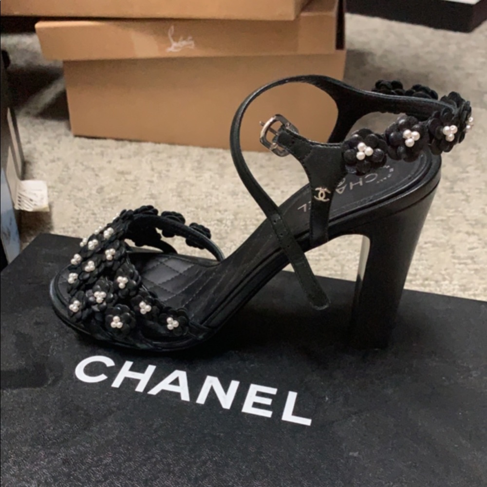 Chanel Pearl Lambskin Sandals